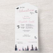 Baby Girl Rustikales Abenteuer Babydusche All In One Einladung (Innen Boden)