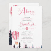 Baby Girl Rustikales Abenteuer Babydusche Einladung (Vorne/Hinten)