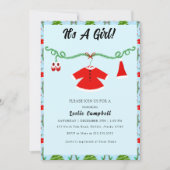 Baby Girl Santa Outfit Babydusche Einladung (Vorderseite)