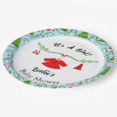 Baby Girl Santa Outfit Babydusche Pappteller (Schrägansicht)