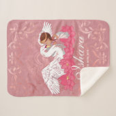 Baby Girl Saraswati with her White Swan Sherpadecke (Vorderseite (Horizontal))