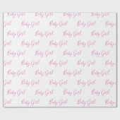 Baby Girl Script Pink Duschwrapping Paper Geschenkpapier (Flach)