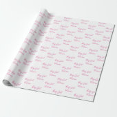 Baby Girl Script Pink Personalisierter Name Geschenkpapier (Ungerollt)
