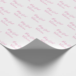 Baby Girl Script Pink Personalisierter Name Geschenkpapier