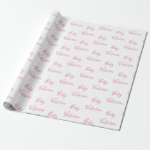 Baby Girl Script Rosa Name angepasst Geschenkpapier (Ungerollt)