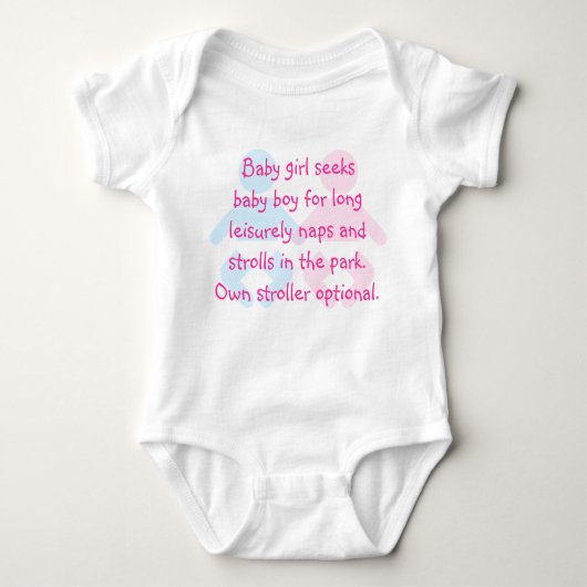 Baby Girl Seeks Baby Boy Funny T - Shirt (Vorderseite)