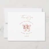 Baby Girl Shoes The Nursery of Kids Thank You Dankeskarte (Vorderseite)