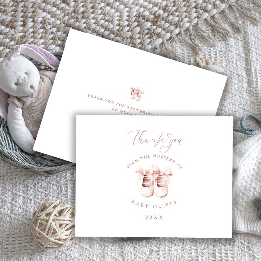 Baby Girl Shoes The Nursery of Kids Thank You Dankeskarte