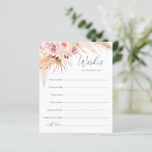 Baby Girl Showcard, Boho Floral (Stehend Vorderseite)
