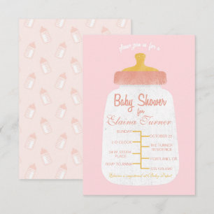 Baby Girl Shower Baby Flasche Einladung