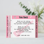 BABY GIRL SHOWER CONCERT TICKET DANKEN (Stehend Vorderseite)