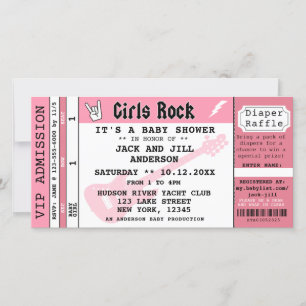 BABY GIRL SHOWER CONCERT TICKET EINLADUNG