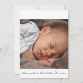 Baby Girl Shower Feet Glitter White Gray Photo Inv Einladung (Rückseite)