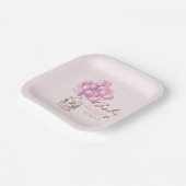 Baby Girl Shower Niedlich Balloon Carrousel Stilvo Pappteller (Gewinkelt)