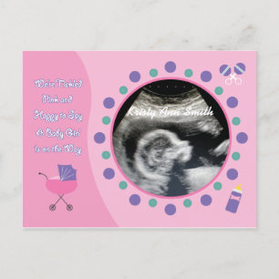 Baby Girl Shower Postcard Einladungspostkarte