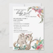 Baby Girl Shower Sugar Glider Australia Wild One Einladung (Vorderseite)
