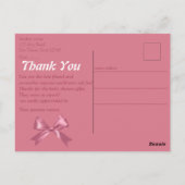 Baby Girl Shower Vielen Dank Postkarte (Rückseite)