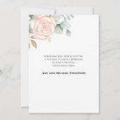 Baby Girl Simple Newborn Foto Script Floral Pink (Rückseite)