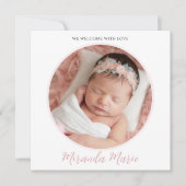 Baby Girl Simple Newborn Foto Script Typografie (Vorderseite)