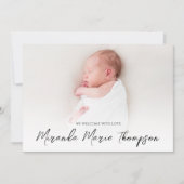 Baby Girl Simple Overlay Text Neugeborenes Foto Fl (Vorderseite)