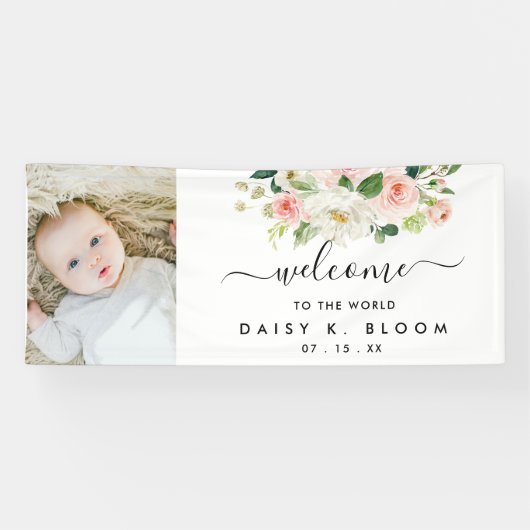 Baby Girl Sip and See Foto Banner (Horizontal)