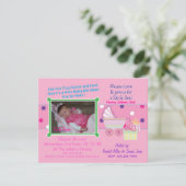 Baby Girl Sip & See Einladung (Stehend Vorderseite)