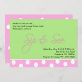 Baby Girl Sip und Einladungen (Vorne/Hinten)