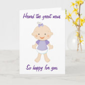 ***BABY GIRL*** SO GLÜCKLICH FÜR SIE KARTE (Gelbe Blume)