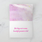 Baby Girl Soft Daisies Pink Watercolor Geschenkkar Karte (Innenseite)