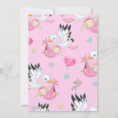 *~* Baby Girl SPRINKLE Twins Storch Einladung (Rückseite)