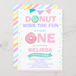 Baby Girl Sprinkles Geburtstag Donut Verpassen Sie Einladung