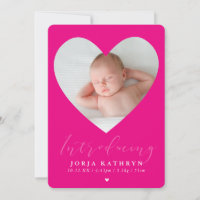 BABY GIRL stellt Foto-Herzrahmen Fushcia vor