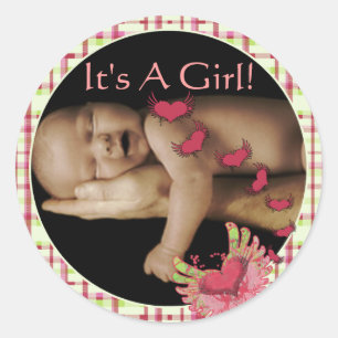Baby Girl Stickers mit Ihrem Baby Foto