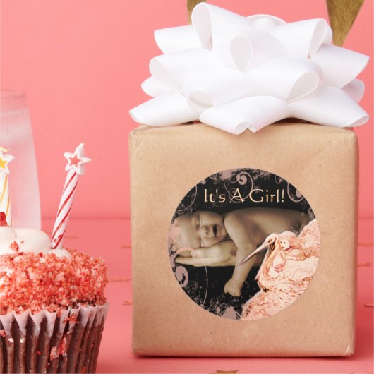 Baby Girl Stickers mit Ihrem Baby Foto (Party)