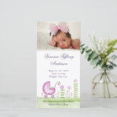 Baby Girl Stroller - Geburtshilfekarte Ankündigung (Stehend Vorderseite)