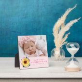 Baby Girl Sunflower Pink Personalisiertes Foto Fotoplatte (InSitu)