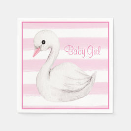 Baby Girl Swan Girly Pink Script Baby Dusche Serviette