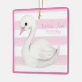 Baby Girl Swan Girly Pink Script personalize Keramikornament (Links)