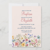 Baby Girl Taufe Aquarellfarben Einladung (Vorderseite)