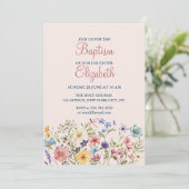 Baby Girl Taufe Aquarellfarben Einladung (Stehend Vorderseite)