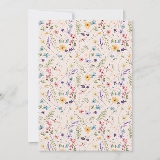 Baby Girl Taufe Aquarellfarben Einladung (Rückseite)