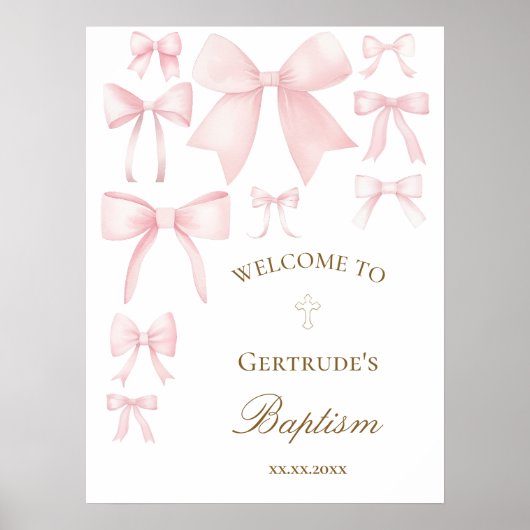 Baby Girl Taufe Begrüßung Poster (Vorne)