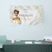 Baby Girl Taufe Christening Gold Cross Banner (Messeveranstaltung)