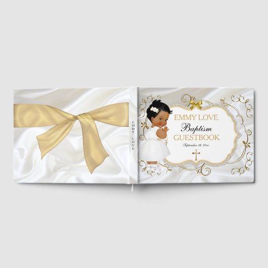 Baby Girl Taufe Christening Gold Cross Gästebuch (Voll)