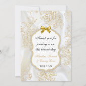 Baby Girl Taufe Christening Gold Cross Vielen Dank Einladung (Rückseite)