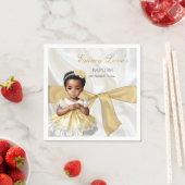 Baby Girl Taufe Christening White & Gold Serviette (Beispiel)