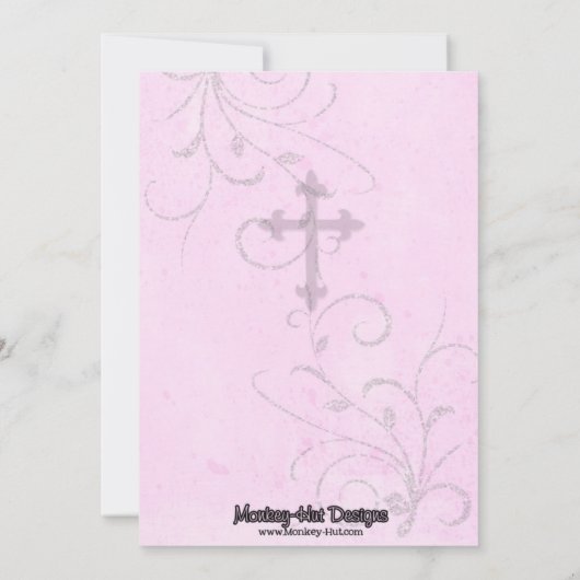 Baby Girl Taufe oder Einladung zur Feier (Rückseite)