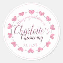 Baby Girl Taufe Rosa & Weiß Herzgeschenk