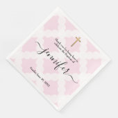 Baby Girl Taufe Rosa weißes Gold Serviette (Ecke)