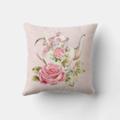 Baby Girl Teapot Keepake Birth Stats Kissen (Rückseite)